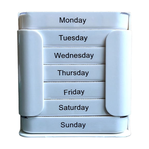JilgTeok 2 Packs Medicines Box Weekly Pill Organizer 7 Stackable Compartments for Household Travel