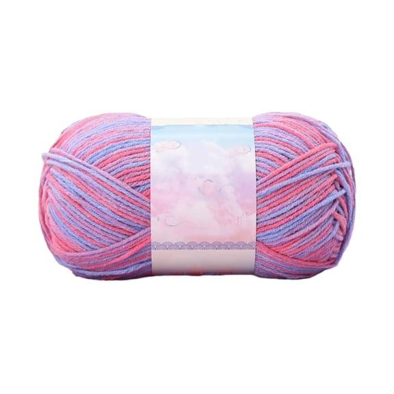 JilgTeok 2 Packs Milk Cotton Wool Yarn Tie Dyes Color Thick Wool Yarn for Knitting Yarn Crochet Blanket 142 Yards 426FT for Scarves, Shawls, Blankets