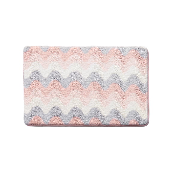 JilgTeok 2 Packs Non Slip Absorbent Bathroom Rug Mat Soft Polyester Carpet for Bedroom Entrance Floor Machine Washable 23.6x15.7in