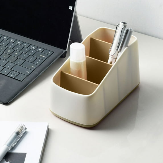 JilgTeok 2 Packs Office Desktop Stationery Storage Box with Compartments Desk Organizer Pencil Card Rack Box Multi-purpose Container for Home Office Desk Supplies Clearance