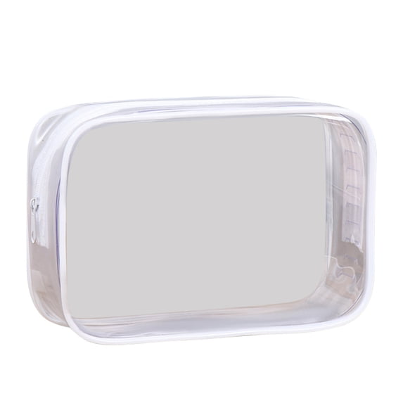 JilgTeok 2 Packs Transparent PVC Makeup Bag Large Capacity Cosmetic Storage Pouch with Zipper Portable Travel Organizer for Toiletries and Beauty Essentials