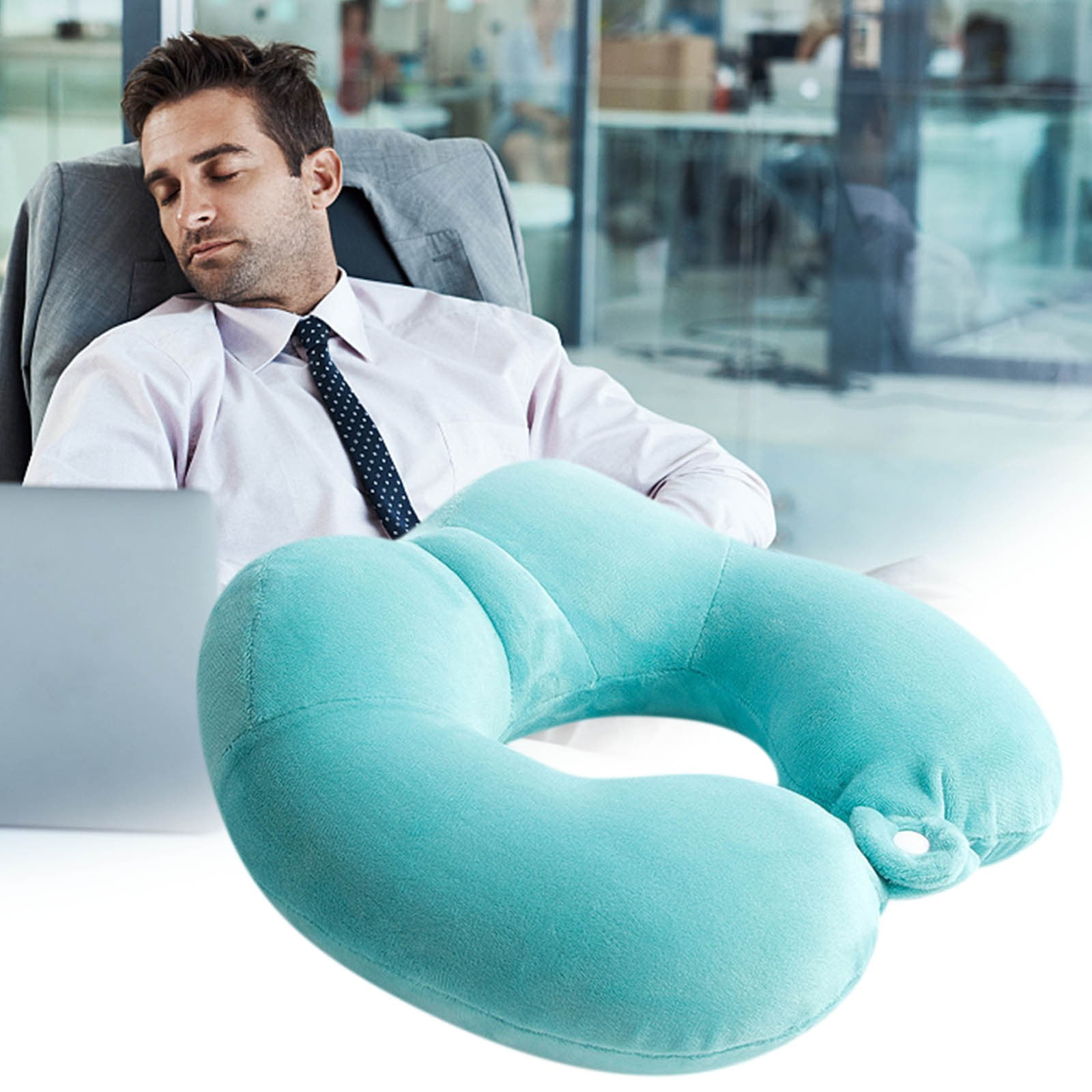JilgTeok 4 Packs U-shaped Hump Traveler Neck Pillow with Neck Head