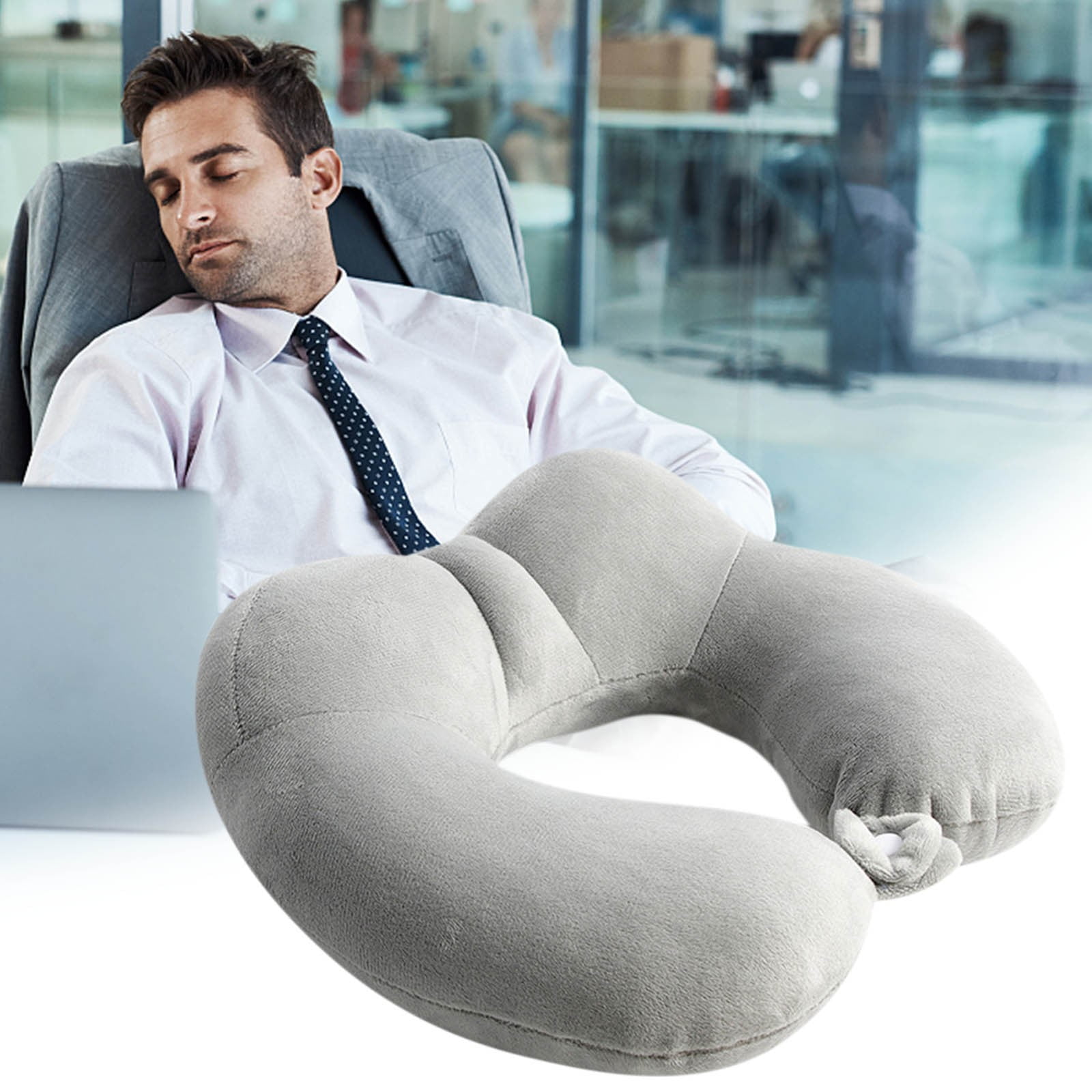 JilgTeok 4 Packs U-shaped Hump Traveler Neck Pillow with Neck Head