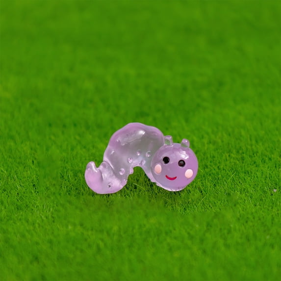 JilgTeok 2 Pcs Garden Luminous Caterpillar Ornaments Moss Luminous Decor Simulation Worm for Outside Garden DIY Party Outdoor Accessories