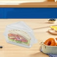 thumbnail image 1 of JilgTeok 3 Packs 100pcs Disposable Sandwich Box with Lid Triangular Cake Box Sandwich Case Cupcake Carrier Container Food Containers for Packaging Picnic Camping Muffins Pastries Pie Bakery Boxes, 1 of 8