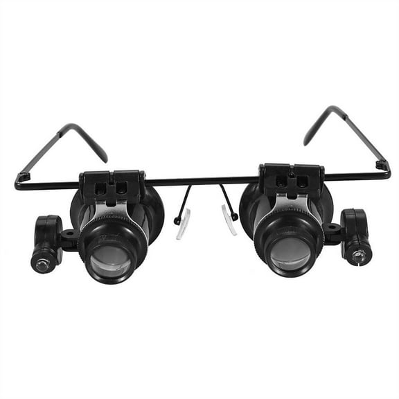 JilgTeok 3 Packs 20X Magnifying Glasses Watch Magnifier Jeweler Eye Glasses Lens Repair LED Light for Close Work
