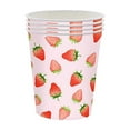 thumbnail image 1 of JilgTeok 3 Packs Disposable Strawberry Party Theme Tableware Set Decorative Paper Tableware Party Supplies for Birthday Spring Summer Picnic Camping Girls Tea Party, 1 of 5