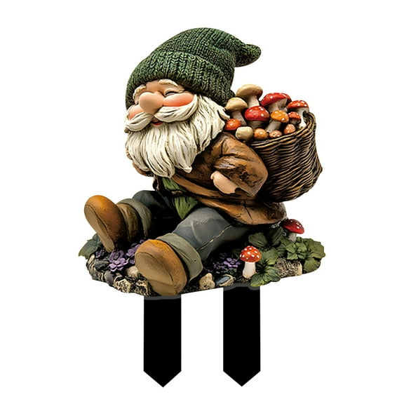 JilgTeok 3 Packs Fairy 2D Garden Gnome Stake Elf Statue Ornament for Outdoor Decor Durable Ground Planting Decoration for Potted Plants, Flower Beds & Yard
