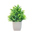 thumbnail image 1 of JilgTeok 3 Packs Fake Green Plants for Home Decor Indoor Plastic Potted Plants Artificial Small Bouquet for Living Room TV Cabinet Office Desk Decoration, 1 of 6
