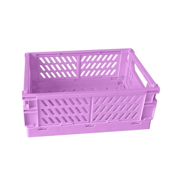 JilgTeok 3 Packs Mini Foldable Plastic Storage Basket with Handles Organizing Crates Collapsible Storage Bin for Home Kitchen Bedrooms Office Desks