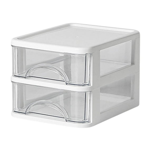 JilgTeok 3 Packs Transparent Plastic Drawer Organizer for Desk, Small Storage Box with Handles for Stationery, Makeup, Jewelry, Office Supplies, 5-Size Options, Shatterproof & BPA Free
