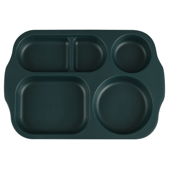 JilgTeok 3 Packs Wheat Straw Divided Meal Plates with 5 Compartments Thickened Cafeteria Partition Tableware Multi Lunch Plates Food Tray for Kitchen Picnic Adults Children