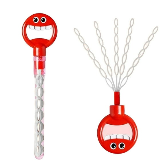 JilgTeok 32 Holes Wand Toy Smiling Face Bubble Stick with Refill Children's Wand Toy Party Favors, Birthday Gifts, Wedding Gifts