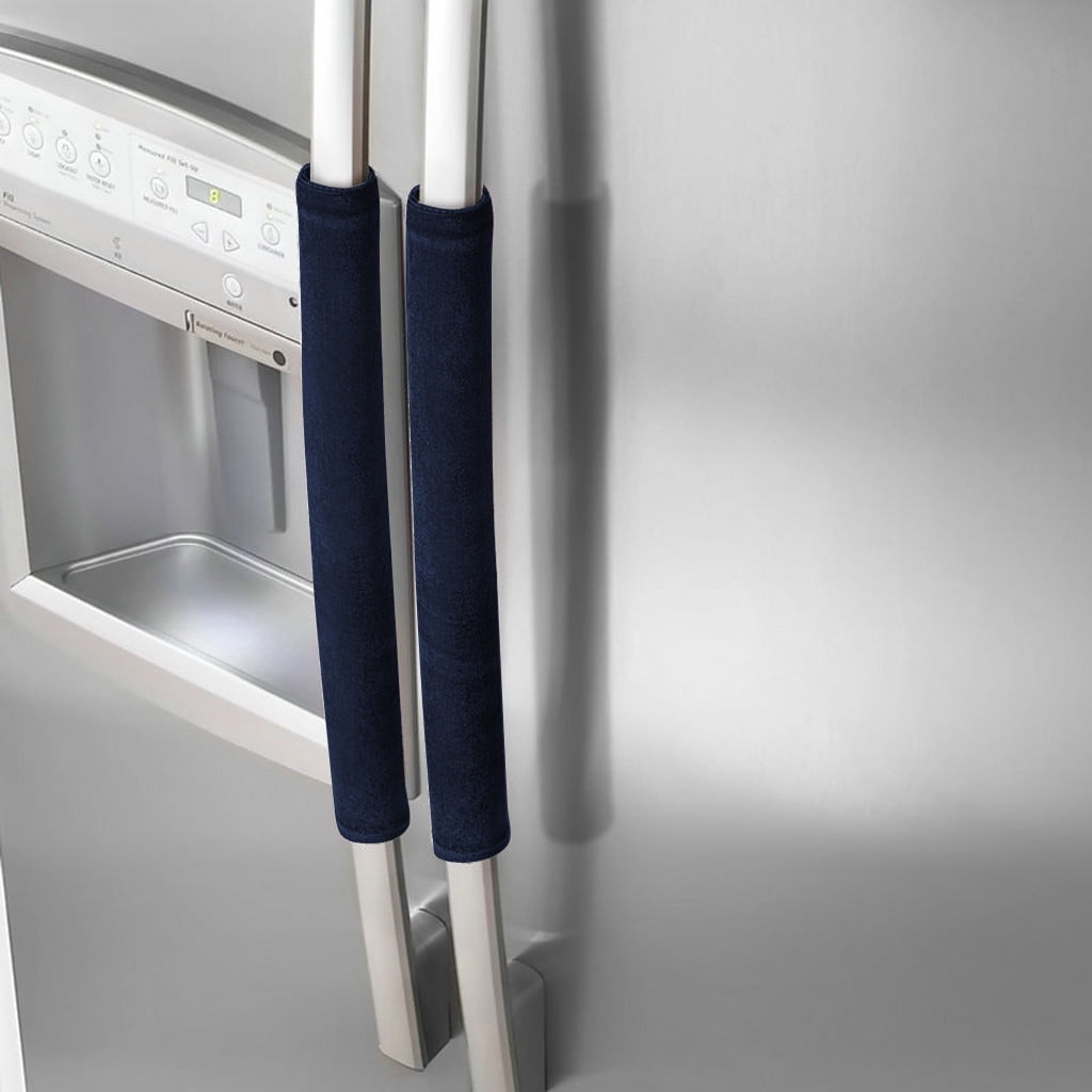JilgTeok 4 Packs 1 Pair Refrigerator Handle Covers Kitchen Appliance Handle Protector for Fridge Microwave Oven Cabinet, Washable Fabric Cover to Prevent Stains and Fingerprints