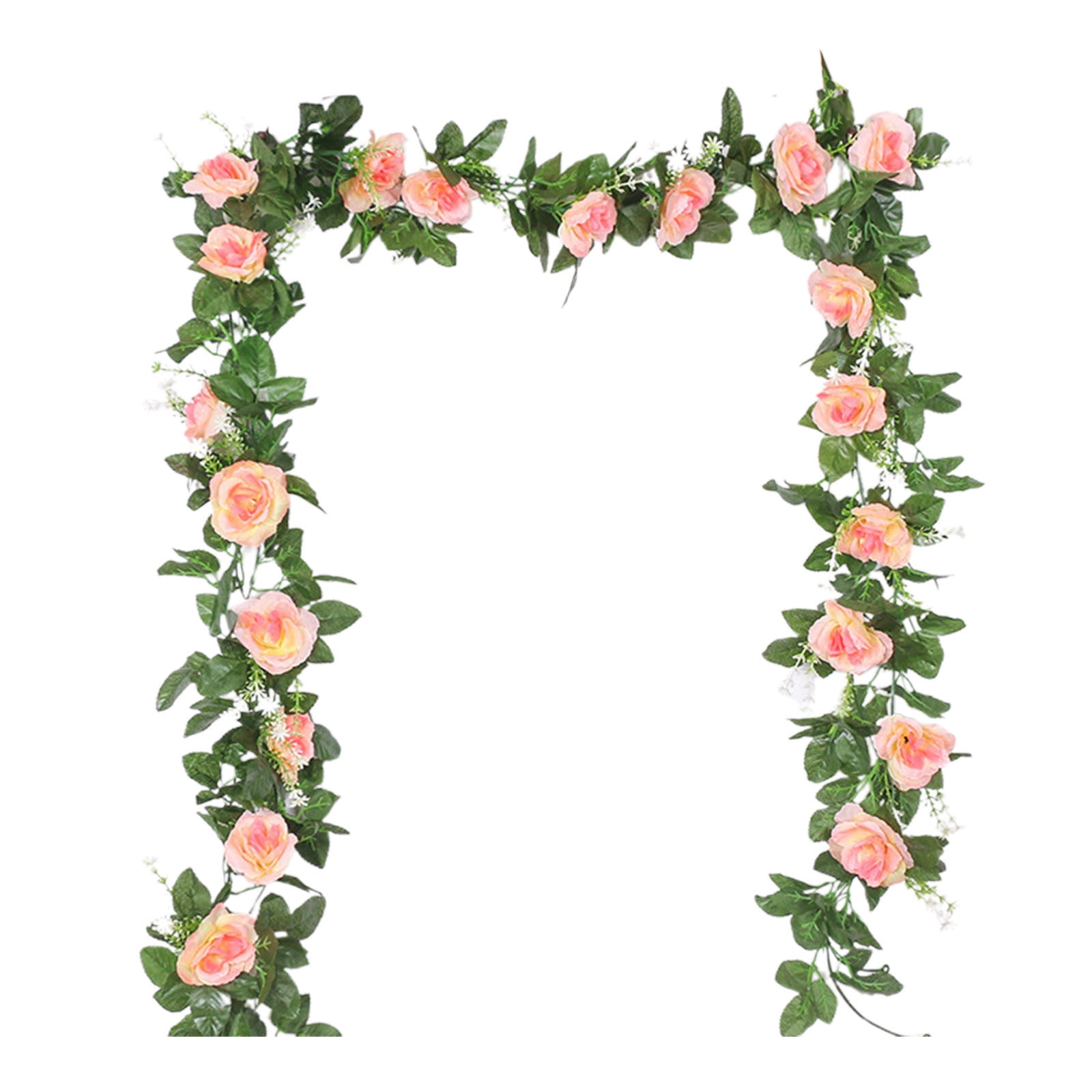 JilgTeok 4 Packs 2pcs 90.55in Artificial Rose Vine Flowers Plants Simulation 10 Heads Rose Vines for Mother's Day Wedding Scene Party Wall Hanging Mantel Tabletop Decoration