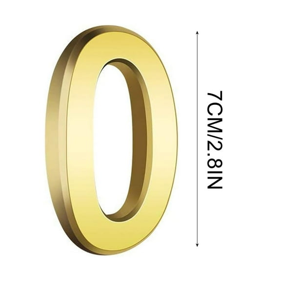 JilgTeok 4 Packs 3Inch Gold Modern Metal House Numbers 0-9 Self-Adhesive for Street Door Home Address Office Hotel Room Outside or Inside Signs Easy Install