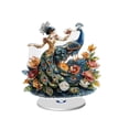 thumbnail image 1 of JilgTeok 4 Packs Beautiful Peacock Celestial Pendant 2D Acrylic Flat Rotation 360 Ornament Decoration Home Office Tabletop Decor, 1 of 1