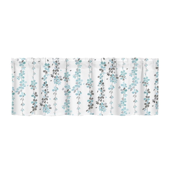 JilgTeok 4 Packs Floral Window Valance Curtain Colorful Flowers Leaves Design for Bathroom Kitchen Cafe Thermal Insulating Tiered Curtains Polyester Home Decor 52x18 Inches