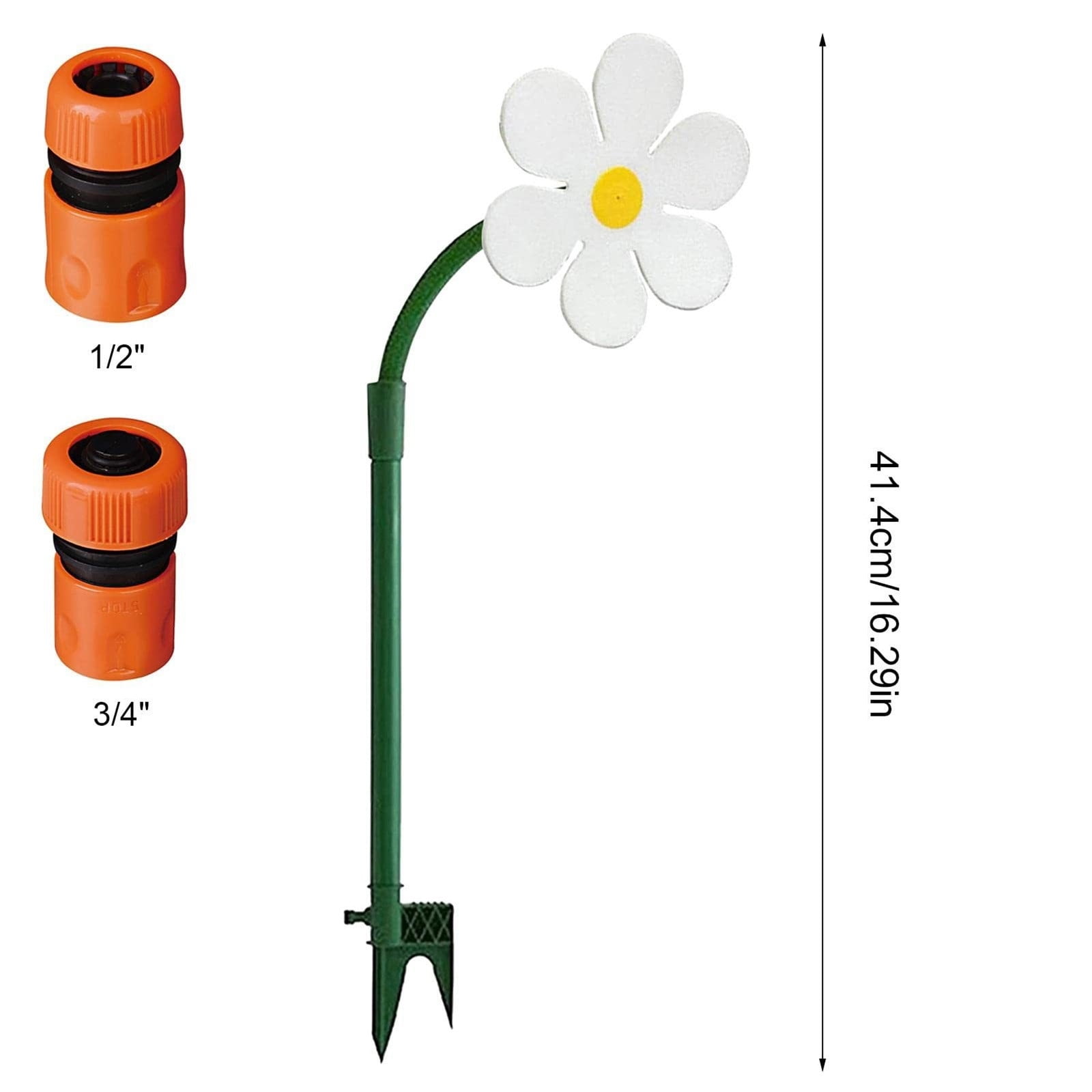 JilgTeok 4 Packs Garden Sun Flower Sprinkler Plastic Garden Watering Tool Decoration for Yard Lawn Dancing Sunflower Irrigation Sprinkler