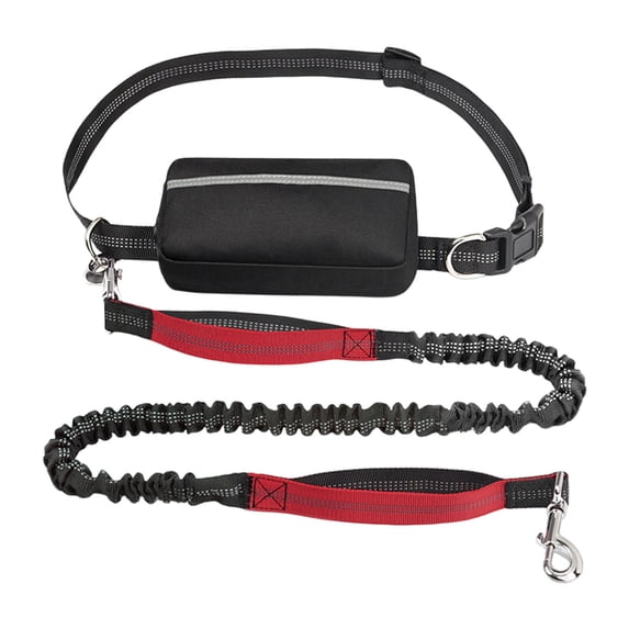 JilgTeok 4 Packs Hands Free Dog Leash with Zipper Pouch for Walking, Jogging and Running Your Dog Storage Bags for Dogs Owner
