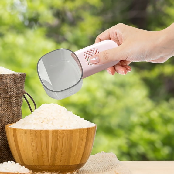 JilgTeok 4 Packs Multifunctional Food Measuring Scoop Household Food Grade Kitchen Measurement Units for Cereal Rice Solid Liquid Ingredients