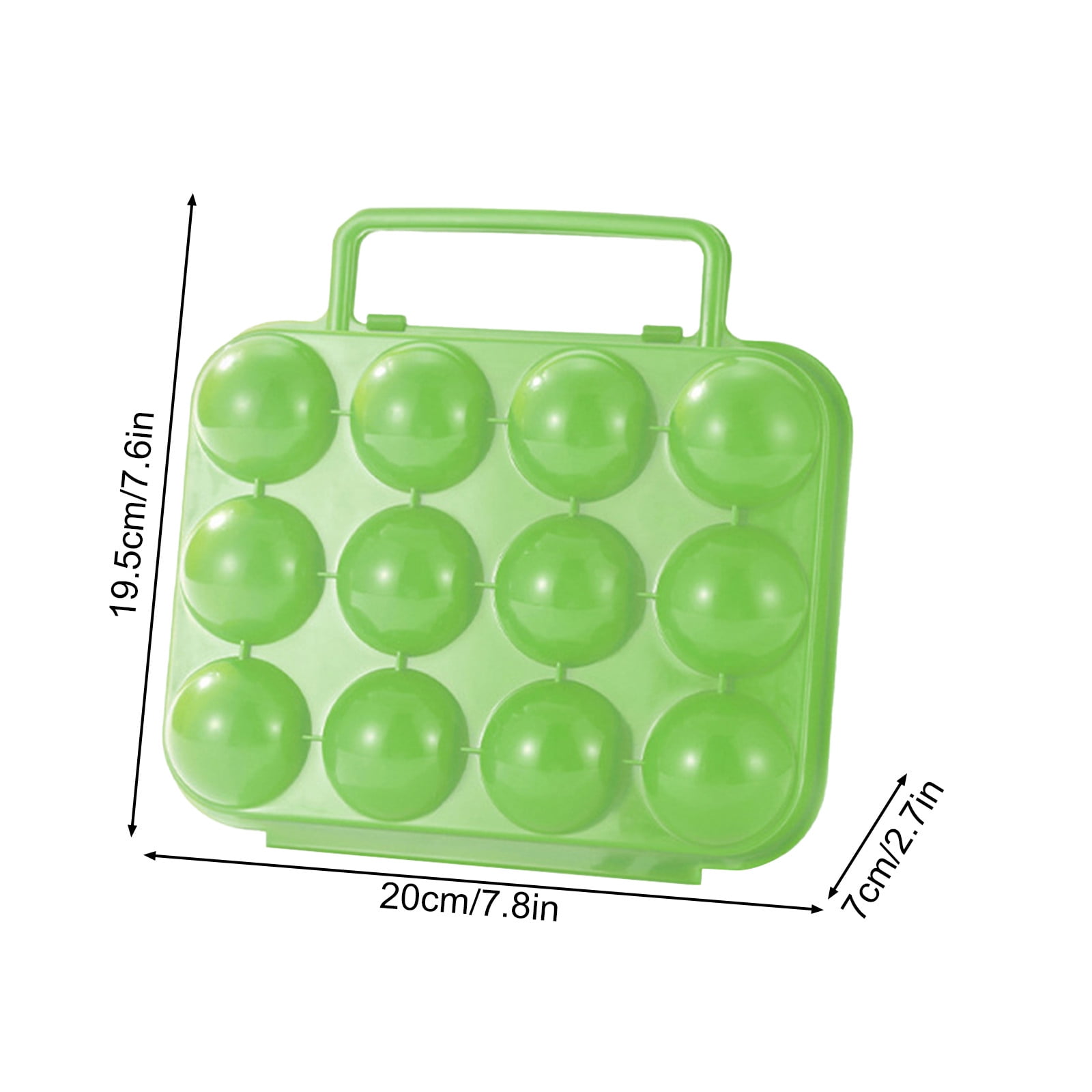 JilgTeok 4 Packs Portable 12 Egg Carrier Case ABS Plastic Camping Egg Storage Box with Handle for Outdoor Hiking Travel