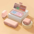 thumbnail image 1 of JilgTeok 4 Packs Portable Medicine Storage Organizer Boxes Pill Containers Plastic Rectangular Anytime Divider Cutter Dividing Boxes with Compartments for Travel Daily Medication Management Pink, 1 of 5