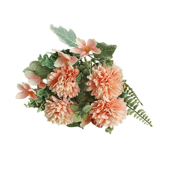 JilgTeok 4 Packs Simulation Small Ball Chrysanthemum Fake Flower for Hotel Wedding Arrangement Photography Props Home Table DIY Vases Spring Decoration