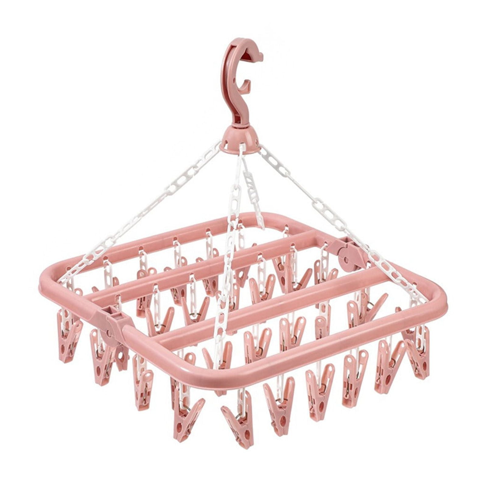 JilgTeok 4 Packs Socks Underwear Hanger Organizer with 32 Clips for Closet Space Saving Storage with Sturdy Clips Holds 32 Pairs Panties Socks Pantyhose Accessories
