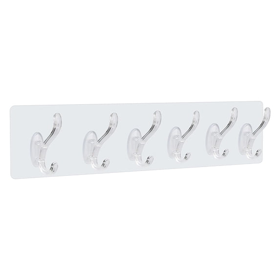 JilgTeok 4 Packs Transparent Wall Hooks for Bathroom Kitchen Living Room, Strong Adhesive Hooks No Nails Damage, Multi-Purpose Hanging Hooks for Towels Keys Decor