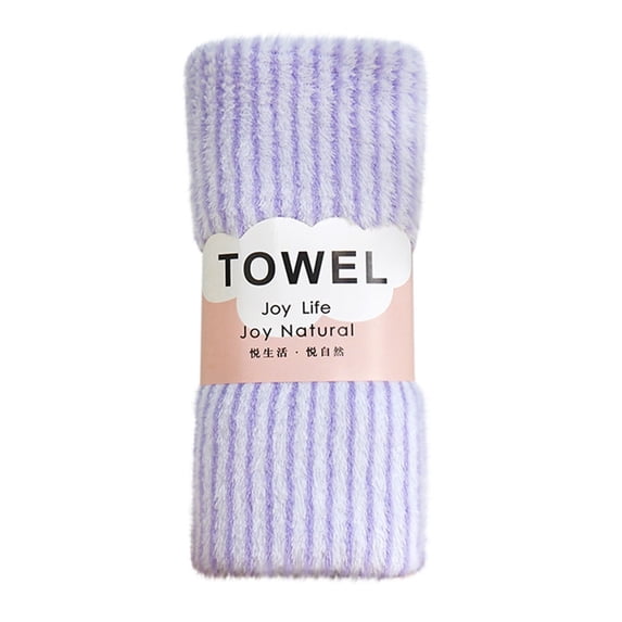 JilgTeok 4 Packs Velvet Plush Striped Towels Soft Absorbent Striped Face and Bath Towel for Sensitive Skin Quick Drying Hair Body Hand Towels