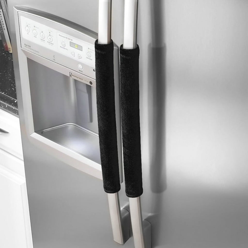 JilgTeok 5 Packs 1 Pair Refrigerator Handle Covers Kitchen Appliance Handle Protector for Fridge Microwave Oven Cabinet, Washable Fabric Cover to Prevent Stains and Fingerprints