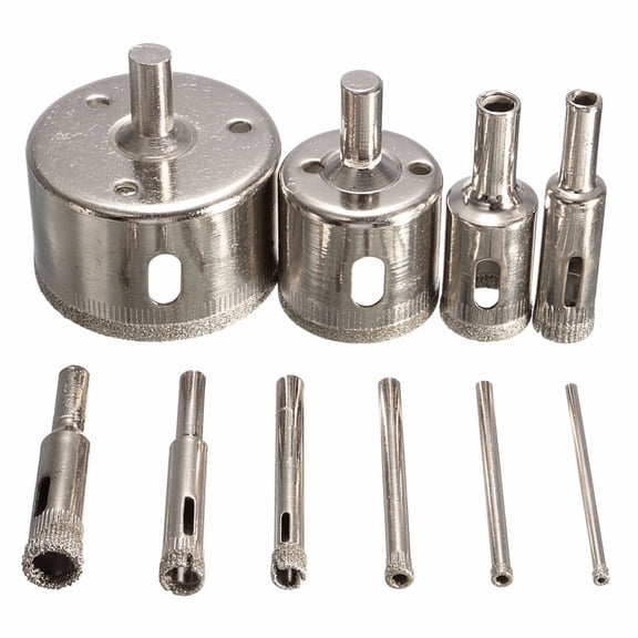 JilgTeok 5 Packs 10Pcs Diamond Hole Saw Drill Bit Set for Tile Glass Ceramic, 3-50mm Electroplated Grit Hole Cutter with 100 Grits, Perfect for Clean Holes in Bathroom Kitchen Renovation
