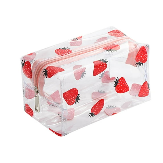 JilgTeok 5 Packs Clear Makeup Bag Travel Toiletry Organizer Transparent Zipper Cosmetic Pouch for Women Mini Wash Storage Bags Flower Print Portable