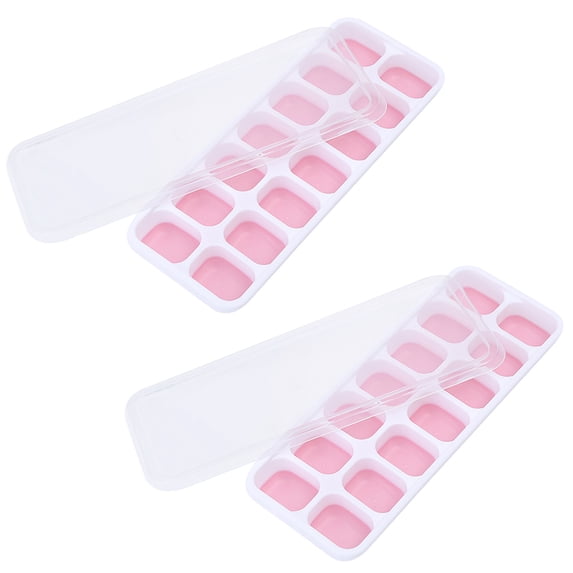 JilgTeok 5 Packs Ice Cubes Tray with Lid for Freezer 14 Cubes Flexibly Stackable Easy-Release Durable Summer Essentials for Drinking