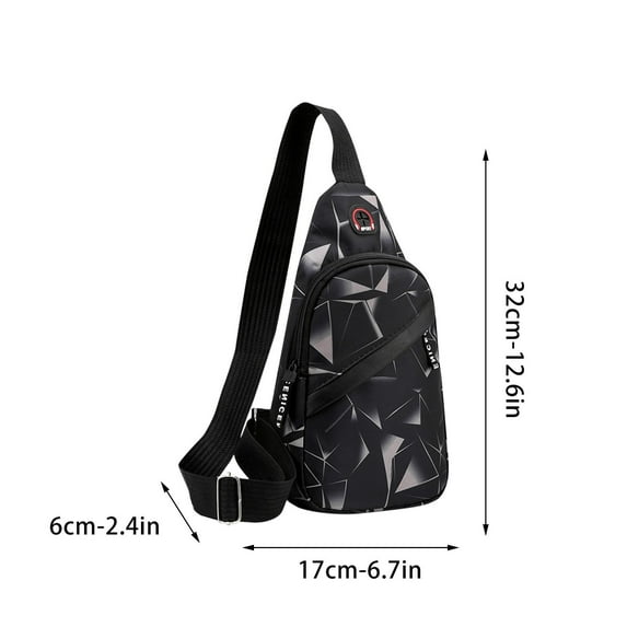 JilgTeok 5 Packs Men's Lightweight Chest Bag Outdoor Travel Shoulder Pack with Headphone Jack Multi Pocket Nylon Messenger Bag for Sports Leisure Couple