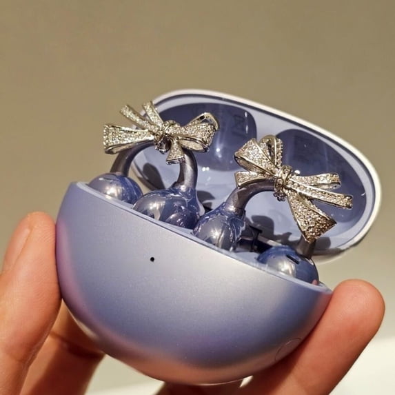 JilgTeok 5 Packs Rhinestone for Clip on Earbuds Open Ear Elegant Exquisite Decorative for Earphone IY Decoration Accessories for Girls Fashion Clearance