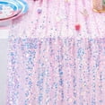thumbnail image 1 of JilgTeok 5 Packs Sequin Gauze Table Runner Romantic Rustic Ridescent Glitter Sheer Runner for Wedding Party Bridal Birthday Spring Farmhouse Table Decorations 13x70.86in, 1 of 6