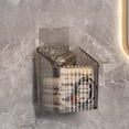 thumbnail image 1 of JilgTeok 5 Packs Storage Organizer Bins Wall Mounted Shower Rack Transparent Plastic Bathroom Shelf Adhesive Toothbrush Hanging Box Suitable for Bathroom Kitchen Cabinet Wall, 1 of 1