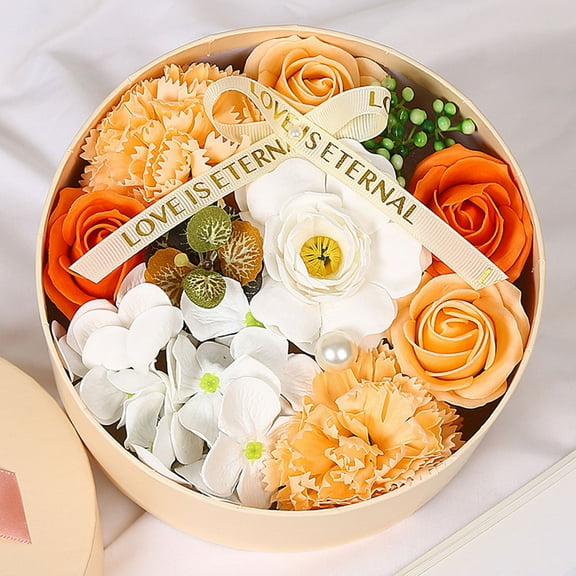 JilgTeok Artificial Rose Flowers for Women Soap Flowers Realistic Artificial Rose with Round Gift Box for Wedding Birthday Anniversary Valentines Day Romantic Roses Gift Party Home Decorations