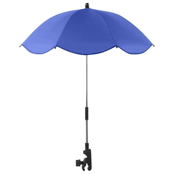 JilgTeok Baby Umbrella Stroller Parasol with Clamp Adjustable, UV Protection Clip on Umbrella Stroller for Toddlers Sun Shade Umbrella for Trolley, Beach Chair, Wheelchair, Travel(1 Umbrella +1 Clamp)
