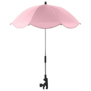 JilgTeok Baby Umbrella Stroller Parasol with Clamp Adjustable, UV Protection Clip on Umbrella Stroller for Toddlers Sun Shade Umbrella for Trolley, Beach Chair, Wheelchair, Travel(1 Umbrella +1 Clamp)