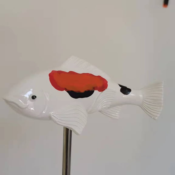 JilgTeok Ceramic Kois Set Garden Garden Carps Resin Decoration Decorate The Courtyard