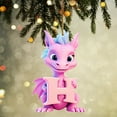 thumbnail image 1 of JilgTeok Christmas Tree Decorations 26 English Letter Dinosaur Pendant for Adults Kids Christmas Ornaments Cute Animal Baby Christmas Acrylic Ornament Hanging Ornament Car Holiday Ornament(3.14in), 1 of 3