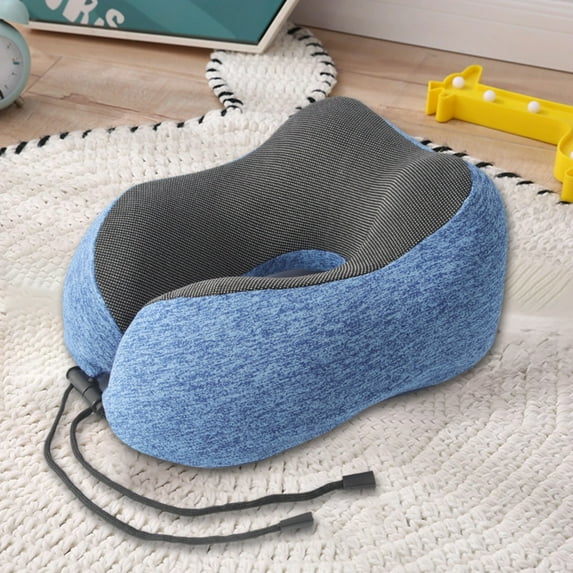 JilgTeok Memory Foam Neck Pillow for Airplanes Travel Neck Pillow for Travel Essentials Comfort Breathable Stowable U-Shaped Pillow for Sleeping for Airplanes Car Office(11.02*10.23*5.51in)