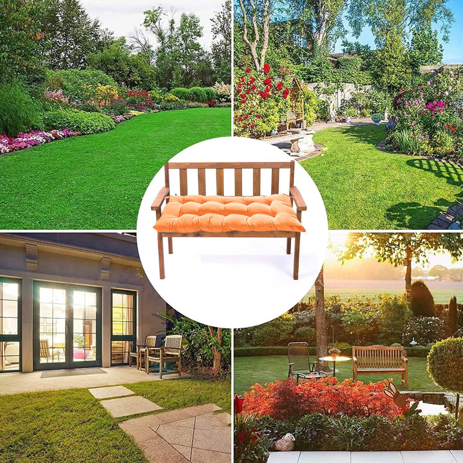 JilgTeok Outdoor Bench Cushion Waterproof - All Weather Patio Chair Cushion Replacement,Non-Slip Long Chair Seat Pads for Patio Furniture Garden Indoor Window Seat(39.3*19.6in)