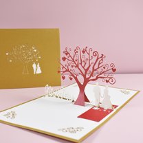 JilgTeok Valentines Day Pop Up Card, 3D Love Tree Couple Anniversary Wedding Thank You Birthday, for Wife, Husband, Her, Him, Couple, Romantic Greeting Card Happy Mothers Day(6.1*5.12in)