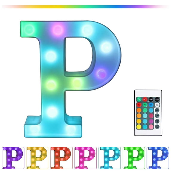 JilgTeok Colorful LED Marquee Letter Lights With Remote – Party Bar Letters With Lights Decorations for The Home - Multicolor