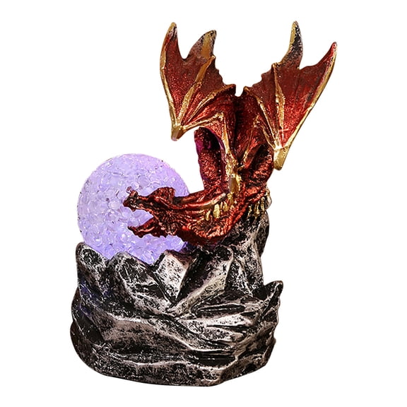 JilgTeok Desktop Dragon Decoration Sparkling Luminous Artificial Crystal Ball Statue for Room Decoration Party