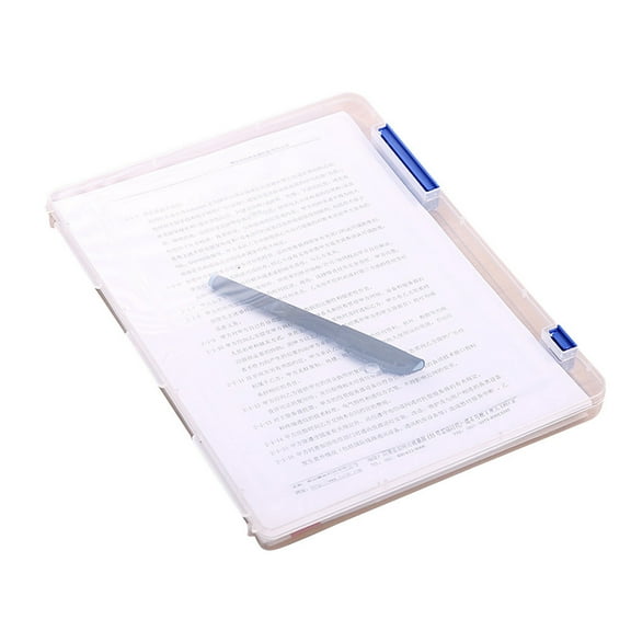 JilgTeok File Folder Organizer Portable Project Case Clear File Box Transparent File Slim Cases Plastic Storage File Boxes Organizer for Paper Document Magazine Office School Supplies,30.7*23.2*2cm